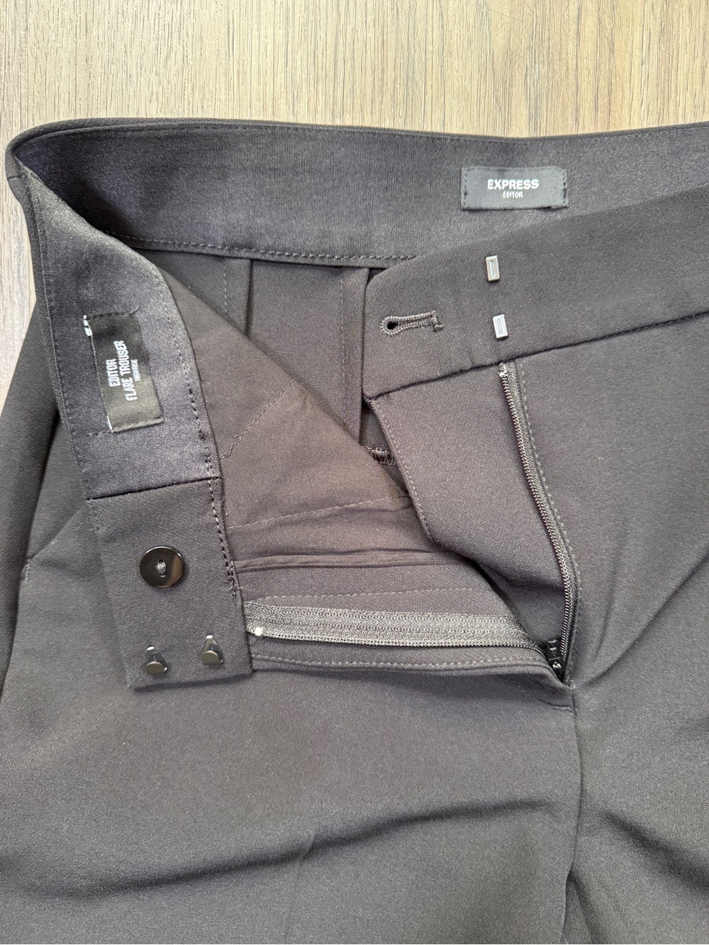 Express Editor High Rise Flare Trouser Black 2 Long - Picture 11 of 15